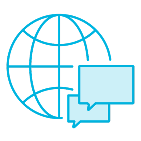 地球儀と文書のアイコン