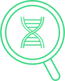 医療機関から預かった検体を分析し診断を支える臨床検査職を表すアイコン